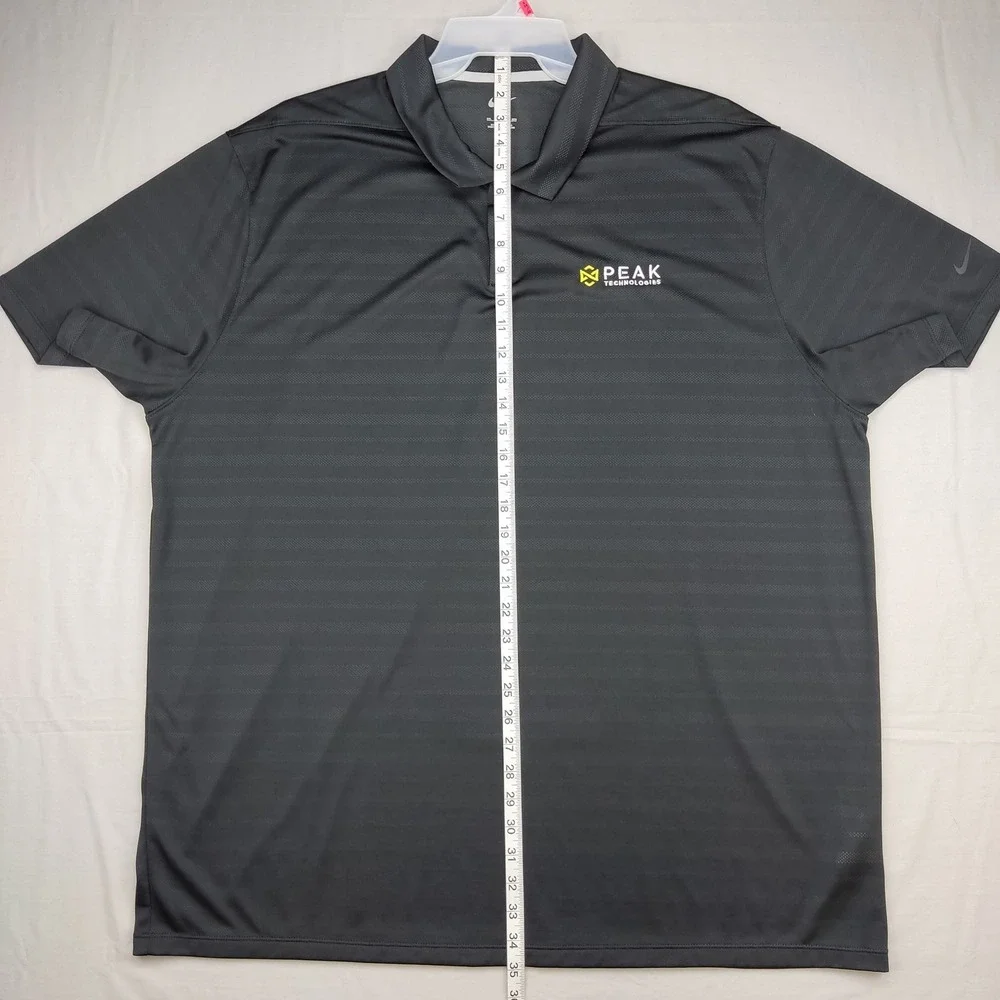 Nike Polo Shirt Mens 3XL‎ Black Dri-FIT Peak Technologies Short Sleeve Textured